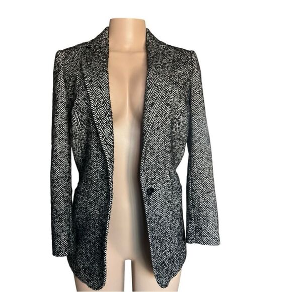 Rebecca Minkoff Women's Black and White Herringbone Blazer - Picture 6 of 9